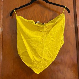 Zara yellow handkerchief crop top